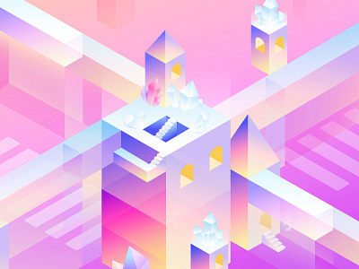 Crossroads color graphic design illustration one pixel