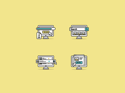 Icon set for OpenCart modules dashboard ecommerce extensions icons opencart ui ux