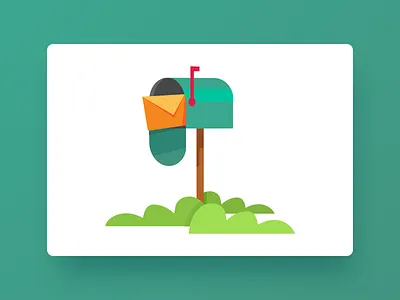 Mailbox Illustration 2d character character design flat grass illustration landing page mail mailbox mobile ui ux website