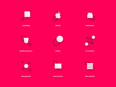 Service Icons branding graphic design icon design illustrator minimal pink technology white