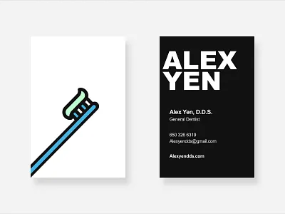 Dentist Business Card black and white bold branding business card dentist logo minimal