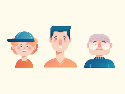 Generation of men icon illustration