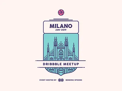 Announcing Milan Dribbble Meetup 2019 badge dribbble illustration logo meeting meetup milan