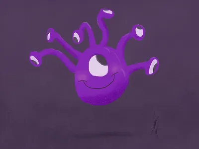 The Beholder's First Dungeon dungeons and dragons illustration painting