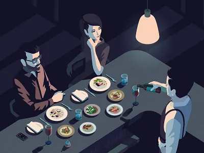 Restaurant bar digital folioart food hospitality illustration peter greenwood restaurant vector