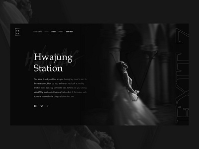 Dark ui experiment dailyui dark details double exposure serif typography ui website woman
