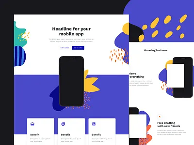 Mason - One Page templates pt.1 app iphonex landing landing page one page one page site pattern
