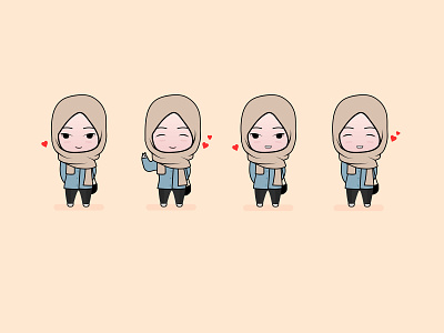 My girl chibi illustration design illustration vector