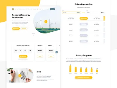Renewable Energy ICO Landing Page adobe crypto cryptocurrency design ico landing landing page ui ux user experience user inteface web xd