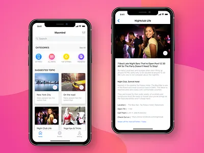 Maxmind animation app colors design information interaction ios iphonex newsapp ui ux uidesign uxd