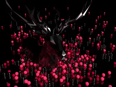 dark reindeer 3d c4d dark design illustration reindeer render ui
