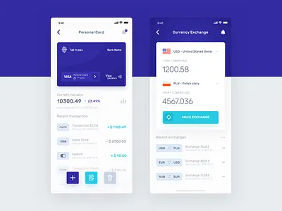 Banking Application - Personal Card app bank card dashboard design ecommerce finance graphics interface money product project sketch ui ux