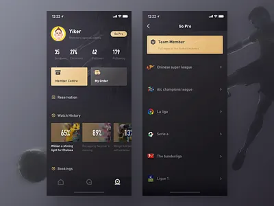 Sports VIP Page One app dark football golden sports suning vip