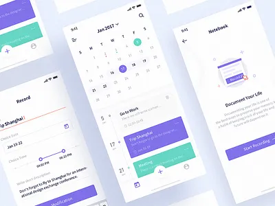 Notebook app design icon logo ui ux