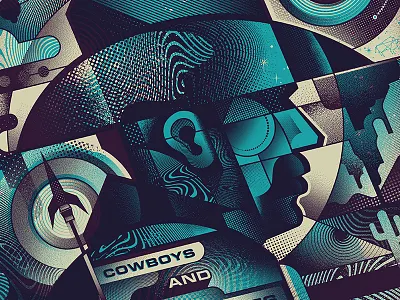 Cowboys and Astronauts character design face gigposter illustration portrait poster screen print