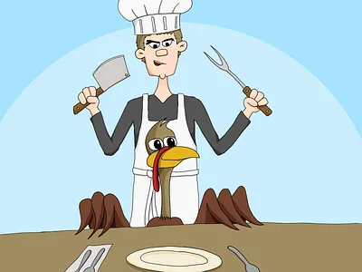 What's for Thanksgiving Dinner? chef dinner drawing supper thanksgiving turkey