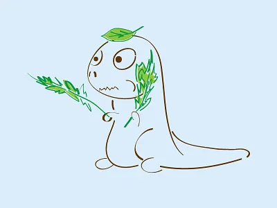 Slightly paranoid carnivore disguised as an herbivore carnivore dinosaur disguise herbivore iillustration plants t rex tyrannosaurus
