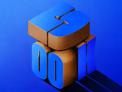 Congrats to Behance on 500k followers 2d 3d behance blue design follower gold icon illustration instagram logo social media type type art type daily type design typografi typography vector