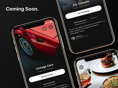Coming Soon app bunz dark dark app ios iphone iphone x iphone xs minimal ui ux