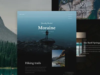 Lake Moraine dark experiment handwritten lake landscape nature practicing serif ui water website