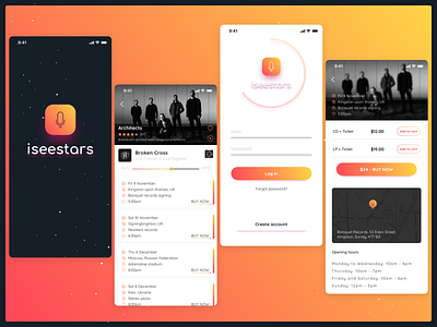 Iseestars app app application design mobile ui ux