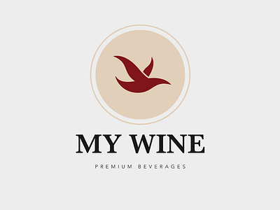 My Wine Logo bird brand brand identity branding concept delivery design flat flat design graphic design identity logo logo design mark mockup mockup design red wine typography wine wine app