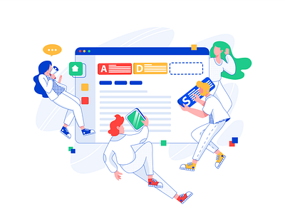 ADS Illustration Exploration character character design design flat design flat illustrator header illustration ui vector website