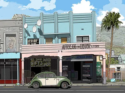 Woodstock cape town digital digital painting illustration landscape painting photoshop woodstock