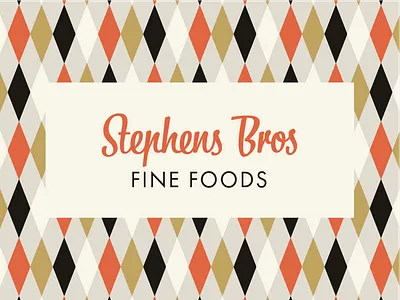 Stephens Bros Fine Foods branding design midcentury modern typography vector vintage