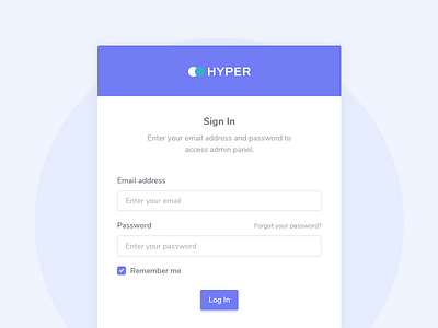 Login - Hyper Admin admin admin dashboard clean dashboard flat login logo minimal register ui