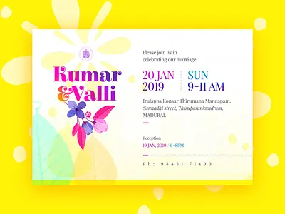 Wedding Card Design clean design ecard fresh colors fresh design indian wedding invitation design modern design traditional art wedding card wedding invitation yellow