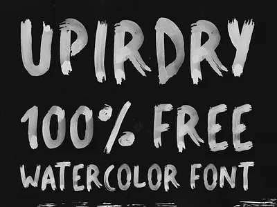UPIRDRY - 100% FREE WATER-BRUSH FONT adobe photoshop bitmap font color font download font fontself free open type bitmap font open type color font waterbrush font watercolor