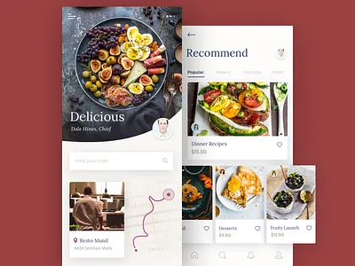 Food App afterglow app chef cook cookbook cooker cooking cooking app delicious eat food food drink food app restaraunt restaurant app ui