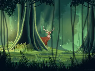 Jungle - Illustration 2019 trends 3d best design environment design game animation game app game art game asset game design green illustration illustrator jungle landing page landscape illustration nature illustration new trend unity artist vector artwork vibrant colors