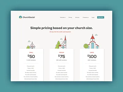Church Social pricing page app brand identity brand identity branding chms church church app church illustration church management church management system church software church website illustration logo pricing pricing page pricing plans web app web application
