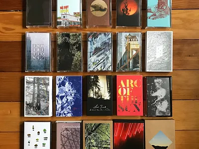 Geology Records at 5 Years album album art album cover design ambient art direction cassette cover art drone music norelco packaging record label tape