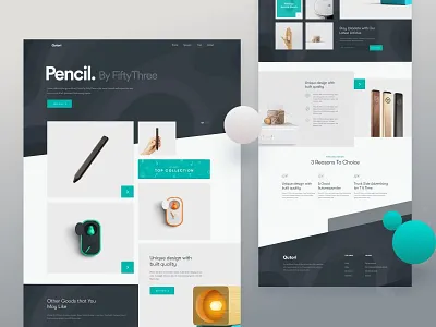 Pencil Product Landing Page Web Design 2018 2018 best design 2018 design trend 2018 landing page product product page shop website design