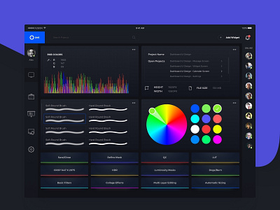 Photo Editing Software For iPad colaboration colorful cool dark dark app dark interface design editing experience image interface ipad online photo real time software ui user user interface ux