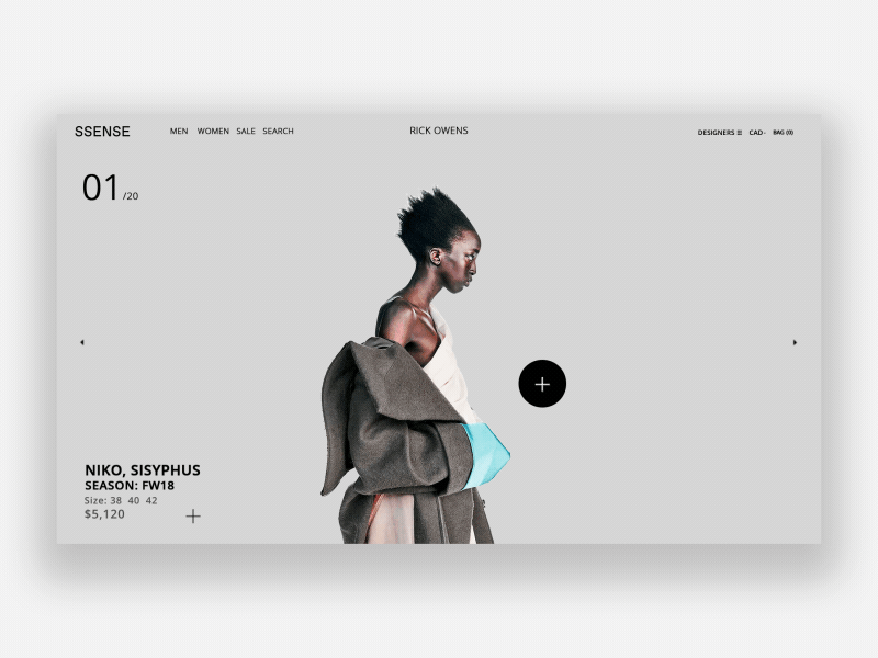 SSENSE Website E-commerce animation brand branding business design digital dribbble fashion flat gif green minimal motion ui ux vector web website
