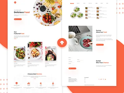Delicious Food Landing Page app concept branding category page delicious design favourite dish flat food food app gradient color landing page logo recipe app resturant app resturant home resturant ui typography ui
