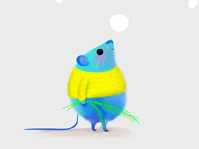 Colorful Christmas Critter, No. 01 colorful christmas critter first snow mouse