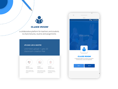 Classroom App landing page landing page mobile ui ux