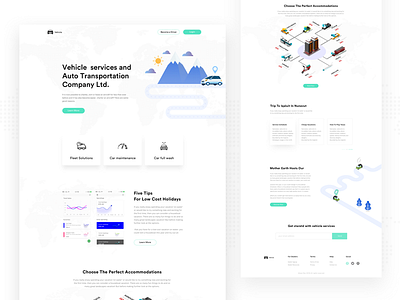 Vehicle Services Landing Page agency clean concept design flat illustration interface landing landing page layout minimal minimal app service shop ui ux vehicle web webdesign website