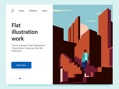 Flat illustration building 人物插图 插图