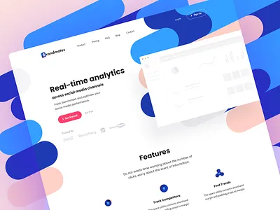 Brandmates — full landing page 👑 brandmates color header illustration landing page ux ui web website