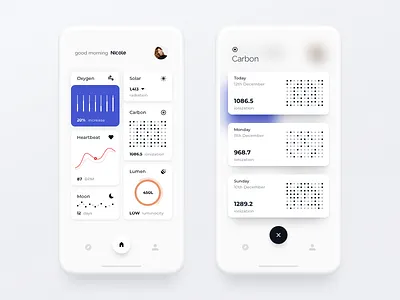 Elements app card clean concept design flat interface ios app material menu minimal mobile navigation ui ui ux ux widget
