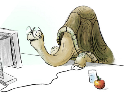 Office Animals - Jack (Inktober 2018) animal character character design digital painting glasses illustration inktober job office photoshop sketch turtle work