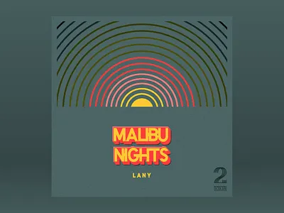 10x18: #2 LANY - Malibu Nights 10x18 hoodzpah lanyard malibu monoline retro sun sun rays sunset