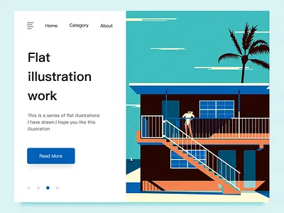 Flat illustration figures seaside 人物插图 插图