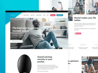 Keezel clean design header hero homepage landing page white